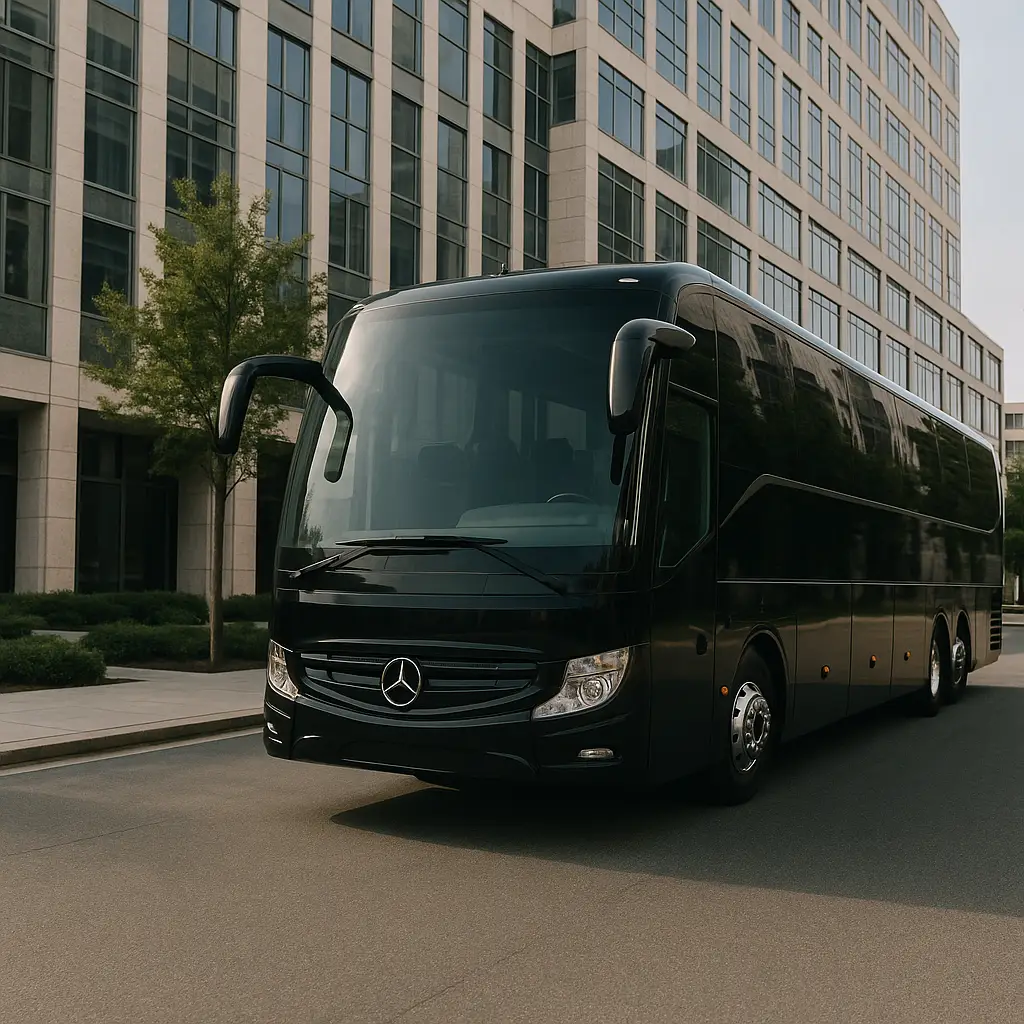 Charter coach bus ready for a group booking