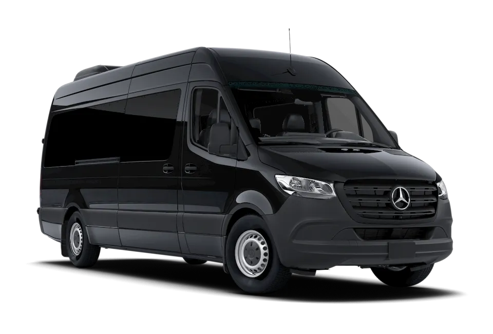 Black 13 Passenger Sprinter Limo for party bus rental
