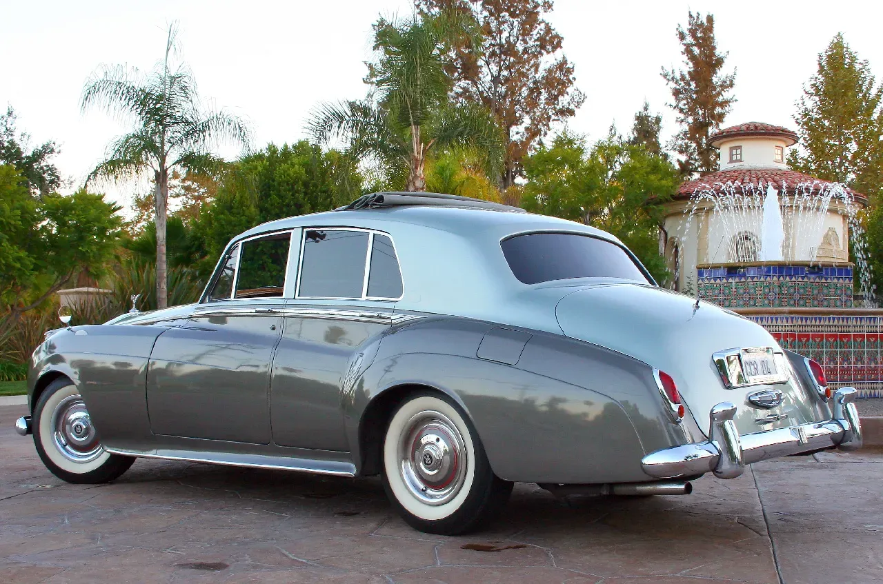 1958 Silver Rolls Royce Silver Cloud I exterior for wedding car rental