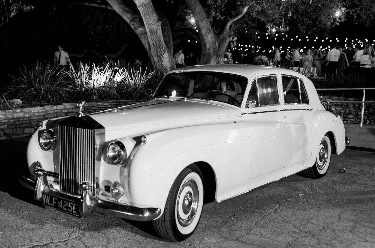 White 1960 Rolls Royce Silver Cloud II for wedding car rental