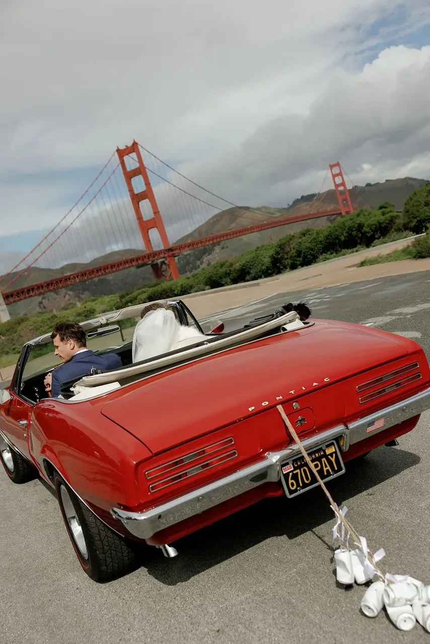 Red 1967 Pontiac Firebird, photo 4 for wedding car rental