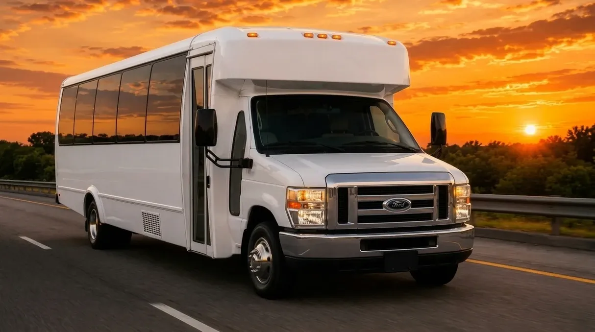 White 20 Passenger Party Bus 20 Passenger Party Bus, white – for rent
