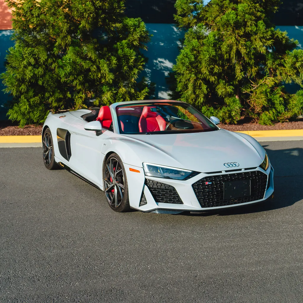 Silver 2022 Audi R8 V10 Spyder Iblis, photo 2 for sports car rental
