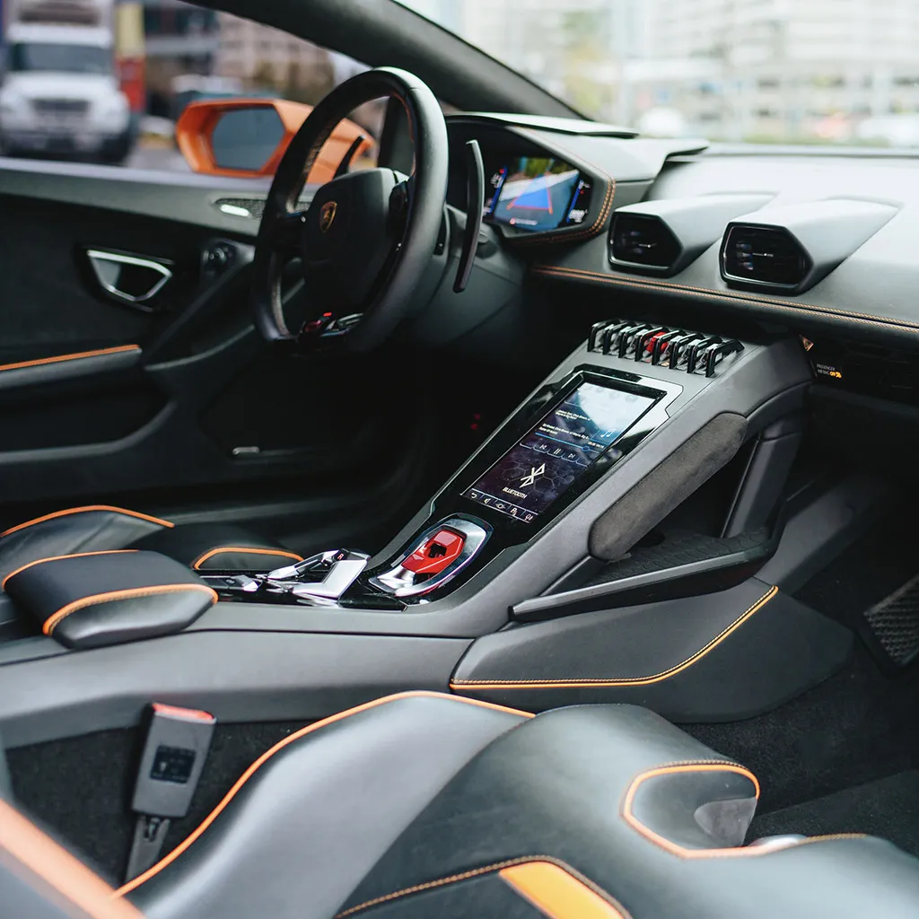Orange 2022 Lamborghini Huracan EVO Arancia Atlas, photo 2 for sports car rental