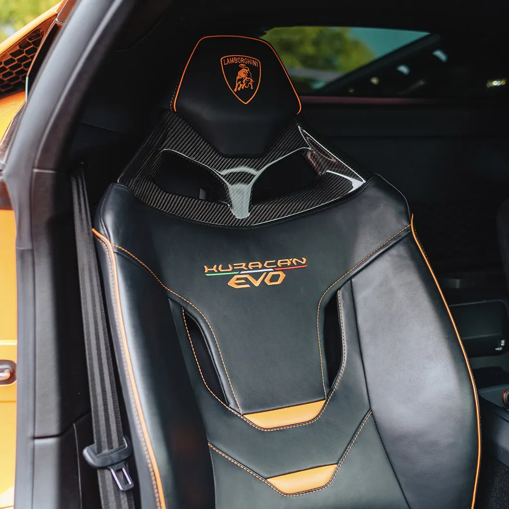 Orange 2022 Lamborghini Huracan EVO Arancia Atlas, photo 3 for sports car rental