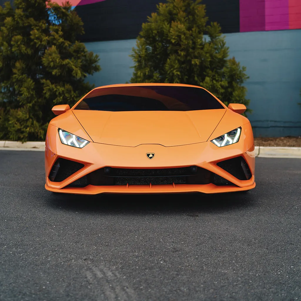 Orange 2022 Lamborghini Huracan EVO Arancia Atlas, photo 4 for sports car rental