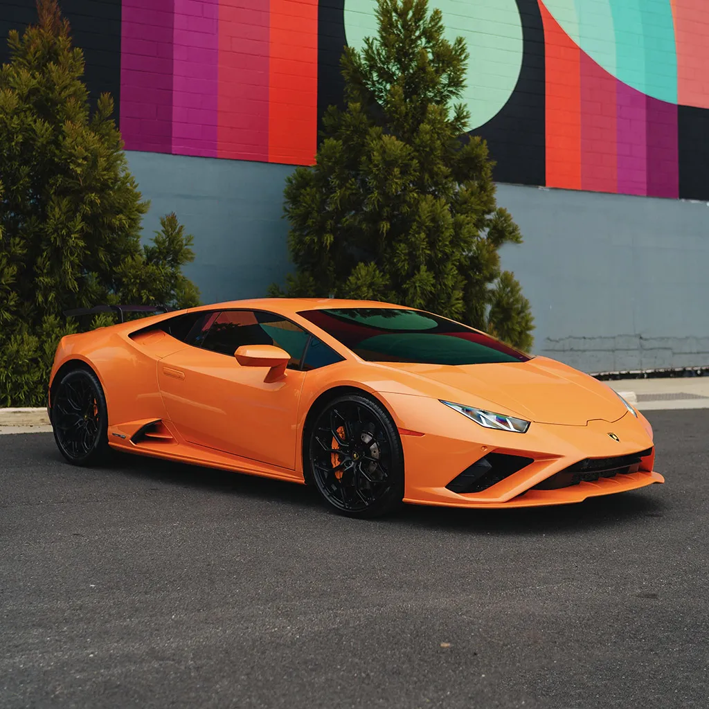Orange 2022 Lamborghini Huracan EVO Arancia Atlas, photo 6 for sports car rental