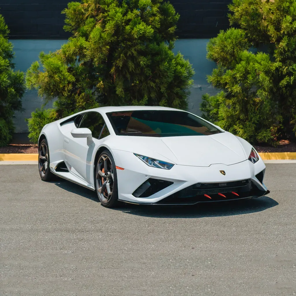 2022 Lamborghini Huracan EVO Bianco Isi for sports car rental