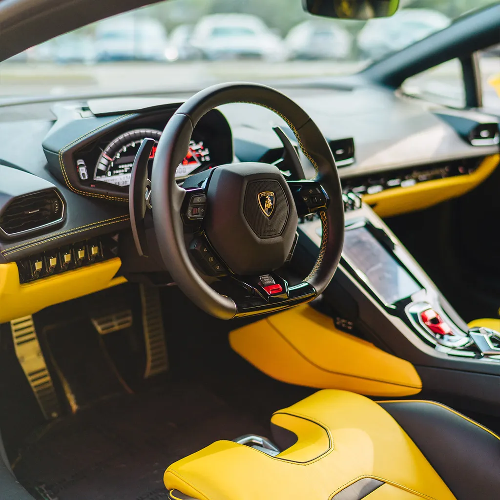 Gold 2022 Lamborghini Huracan EVO Giallo Orion, photo 2 for sports car rental