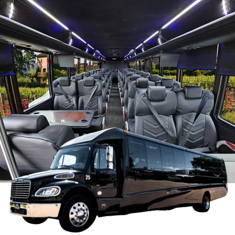 51 Passenger Bus with Executive Tables 51 Passenger Bus with Executive Tables – for rent
