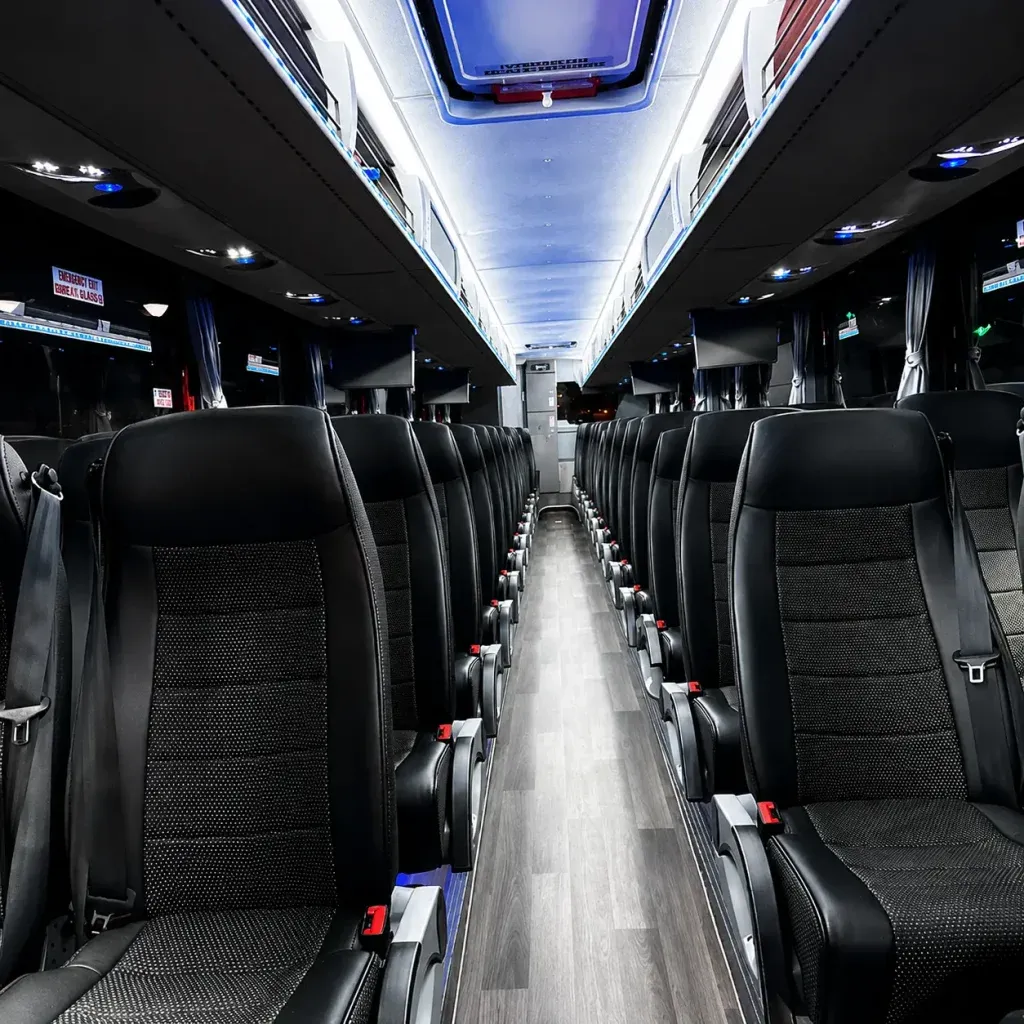 55 Pax Motor Coach Black 55 Pax Motor Coach for charter bus rental