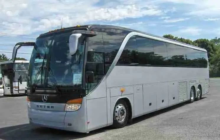 White 56 Passenger Setra in Fort Lauderdale, FL White 56 Passenger Setra for charter bus rental