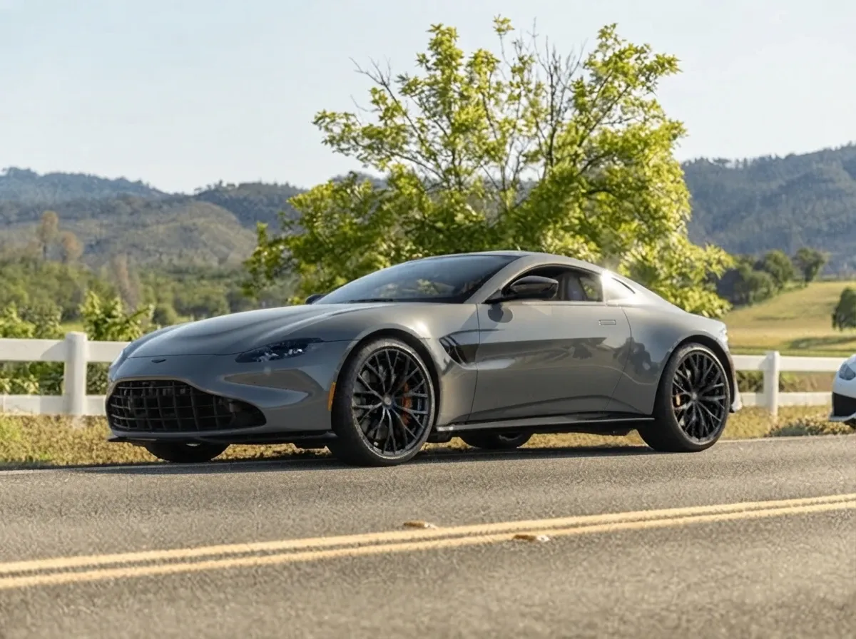 Silver Aston Martin Vantage Aston Martin Vantage, silver – for rent