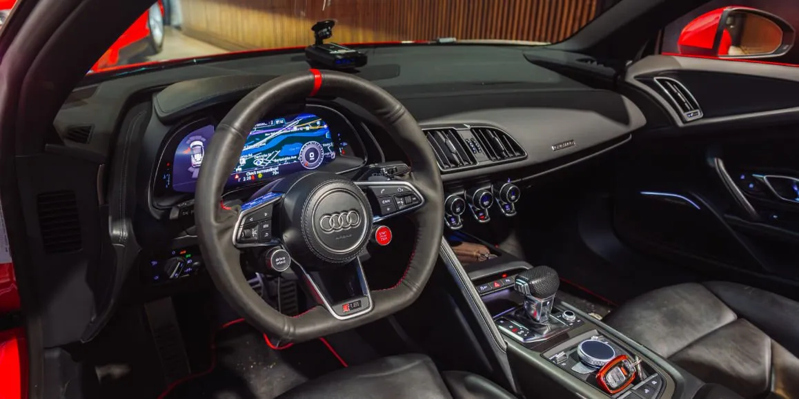 Audi R8 interior for sports car rental
