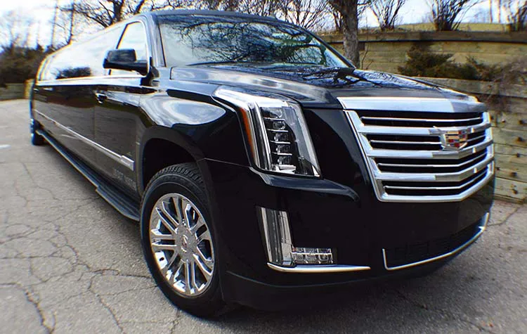 Black Cadillac Escalade Stretch Limousine — 18 Passengers Black Cadillac Escalade Stretch Limousine — 18 Passengers for limo rental
