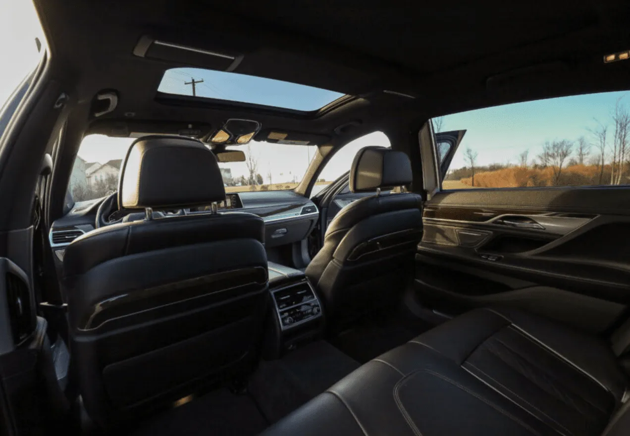 BMW 745 interior for wedding car rental