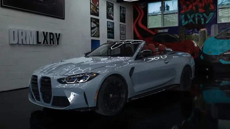 BMW M4 Competition Convertible Grey BMW M4 Competition Convertible for sports car rental