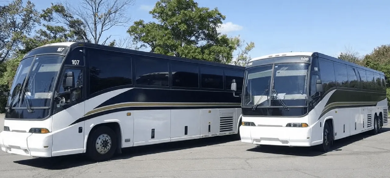 56 Passenger Charter Bus Green 56 Passenger Charter Bus for charter bus rental