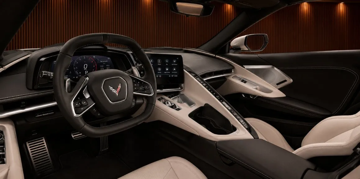 Chevrolet Corvette interior for sports car rental