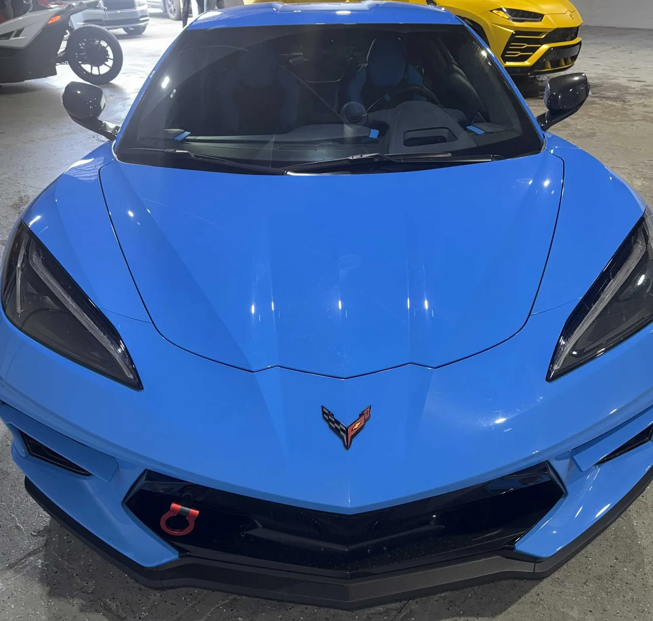Blue Corvette for sports car rental