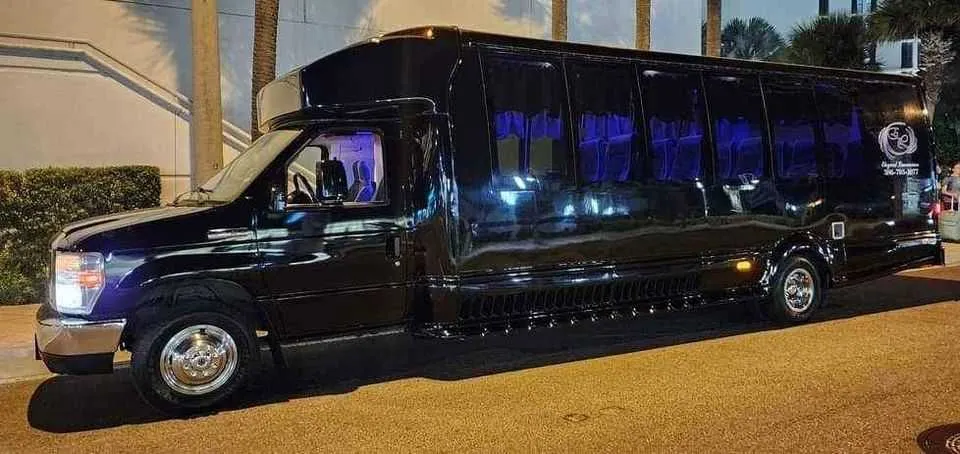 Black 20 Passenger Luxury Party Bus for party bus rental
