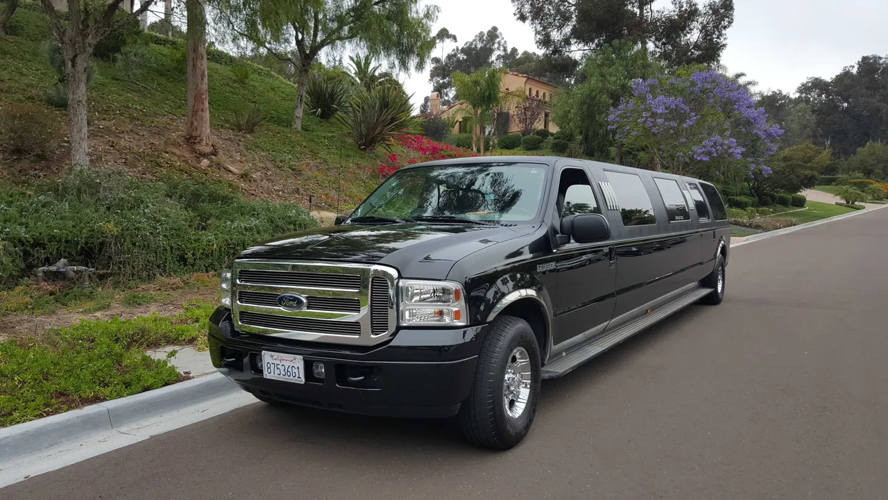 Excursion Limo Black Excursion Limo with tinted windows for limo rental