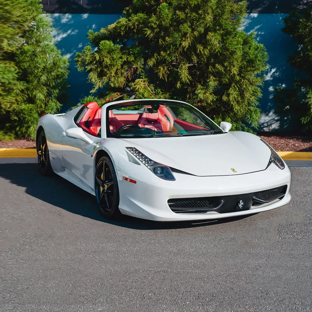 Ferrari 458 Spider Bianco Avus Ferrari 458 Spider Bianco Avus for sports car rental