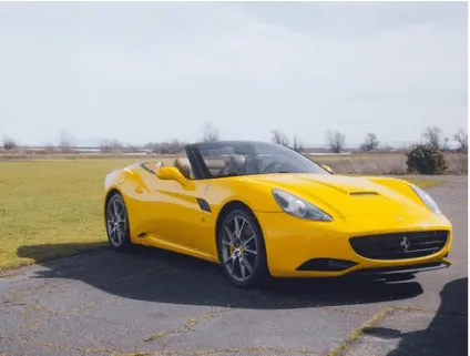 Yellow Ferrari California Convertible for exotic car rental