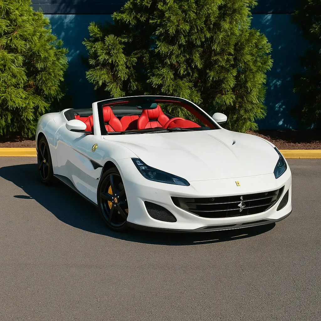 White Ferrari Portofino Bianco Avus for exotic car rental White Ferrari Portofino Bianco Avus for exotic car rental