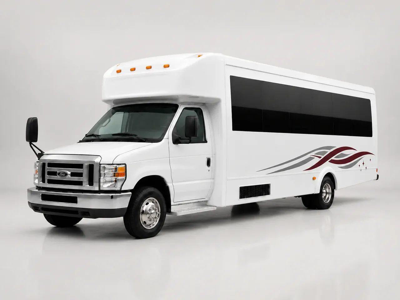 White Ford Party Bus for party bus rental
