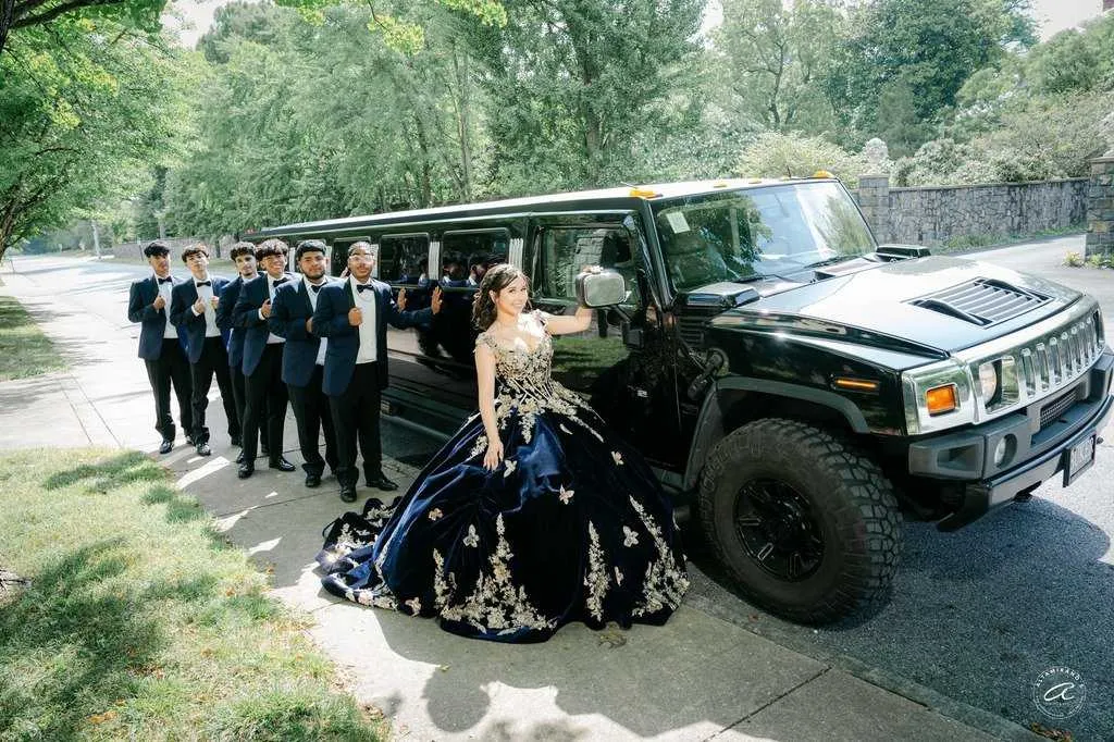 Black Hummer H2 Limousine exterior for limo rental