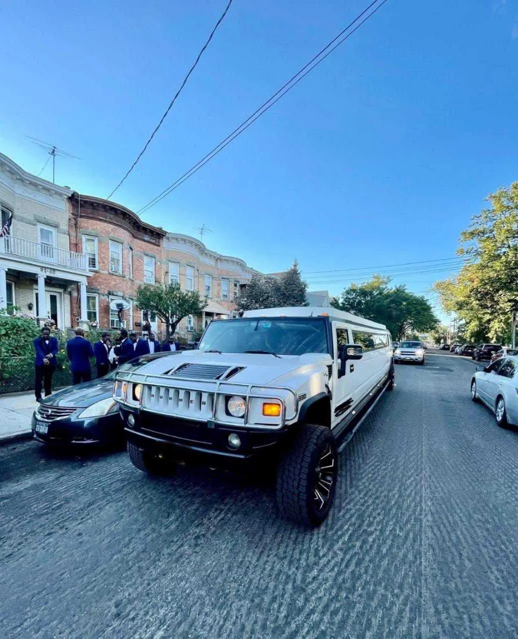 White Hummer Limo for limo rental