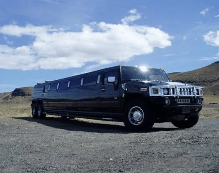 Black Hummer Limousine exterior for limo rental