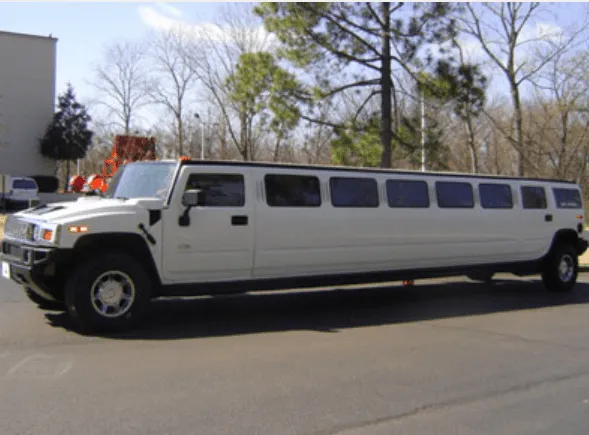 Hummer Limousine, white – tinted windows