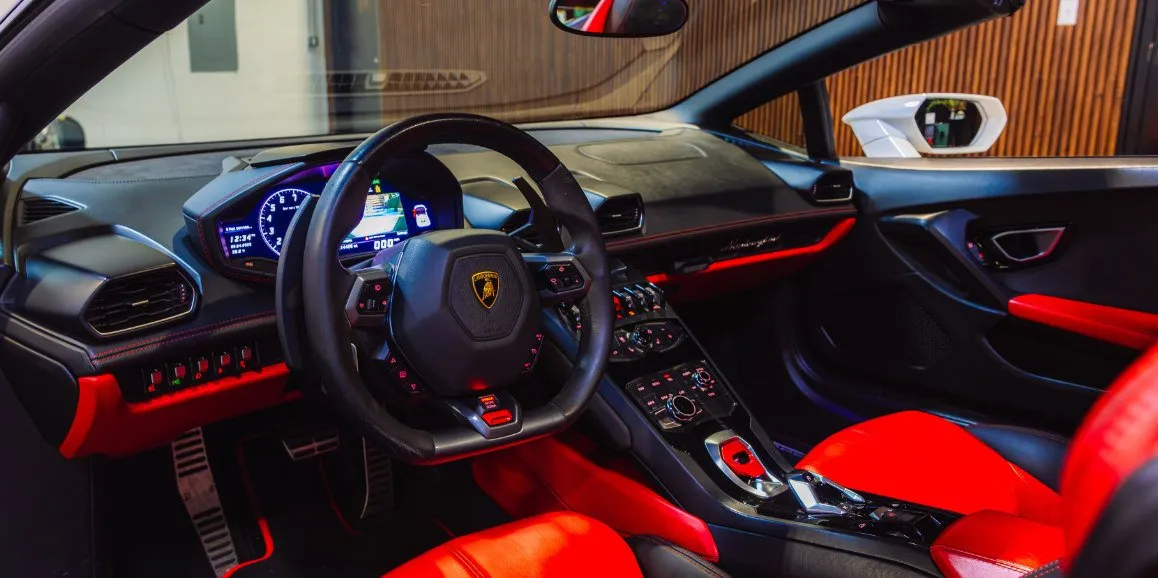 Lamborghini Huracan interior for sports car rental