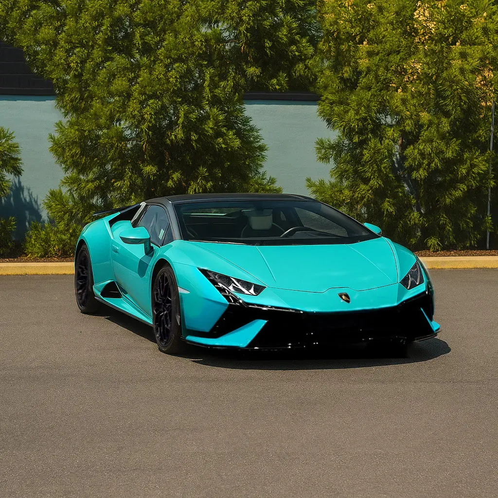 Blue Lamborghini Huracan EVO W/ Tecnica Fascia for sports car rental