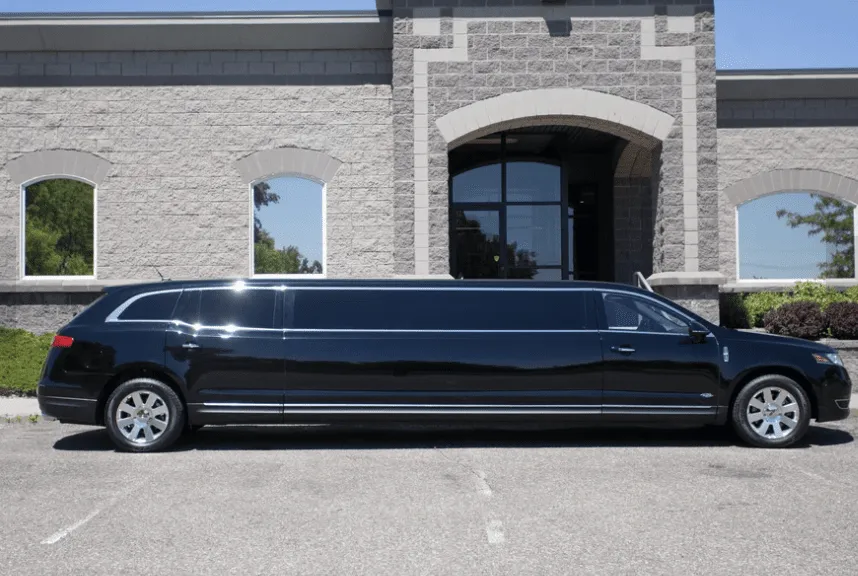 Black Lincoln MKT Limo with tinted windows for limo rental