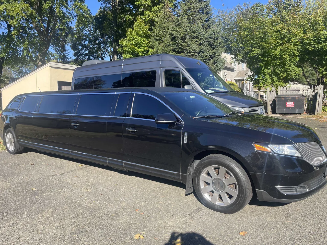 Lincoln MKT Limousine Black Lincoln MKT Limousine with tinted windows for limo rental