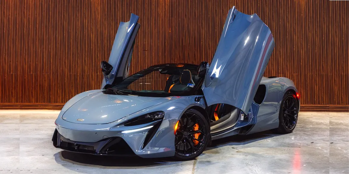 McLaren Artura Gray McLaren Artura for sports car rental