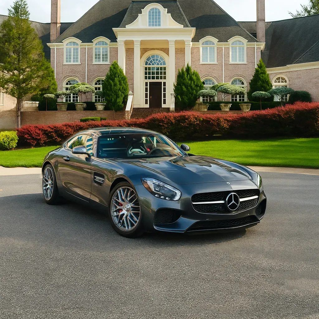 Silver Mercedes-AMG GTS Coupe for sports car rental