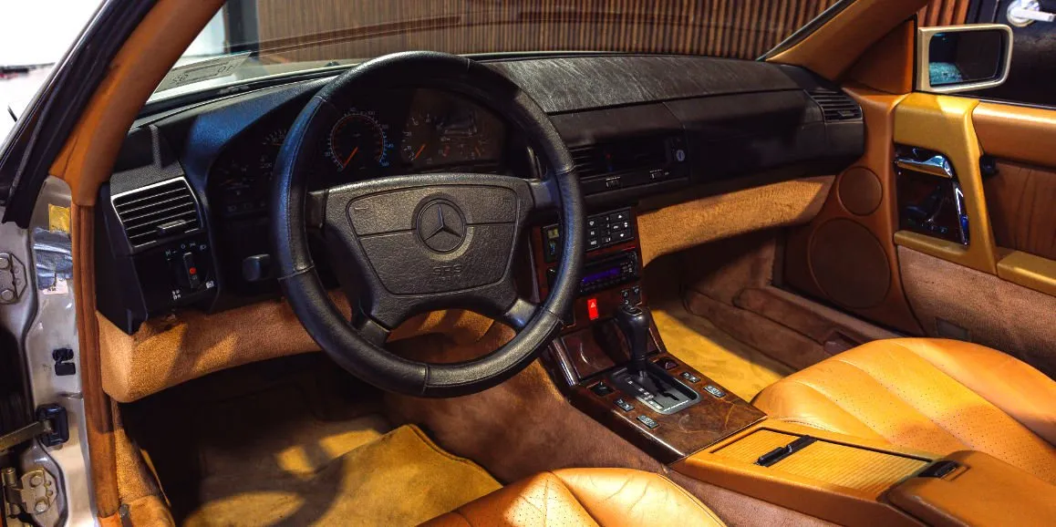 Mercedes Benz SL500 interior for wedding car rental