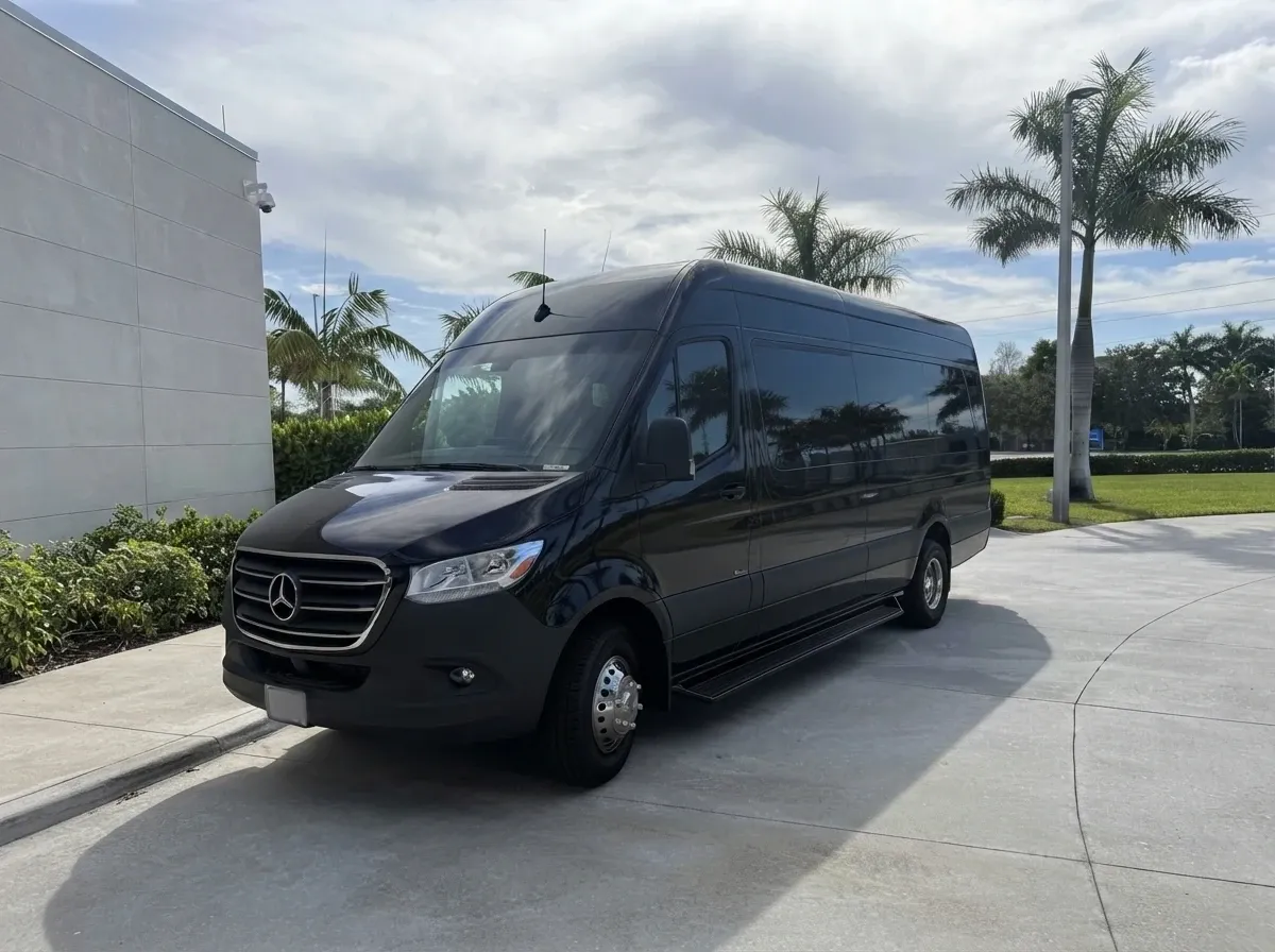 Black Mercedes-Benz Sprinter Limousine Mercedes-Benz Sprinter Limousine, black – for rent