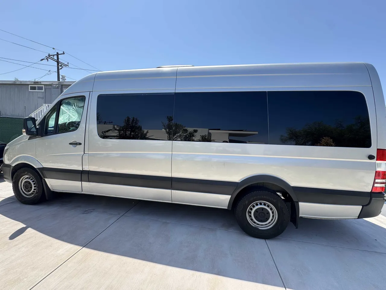 Silver Mercedes-Benz Sprinter Party Limousine Bus, photo 3 for party bus rental