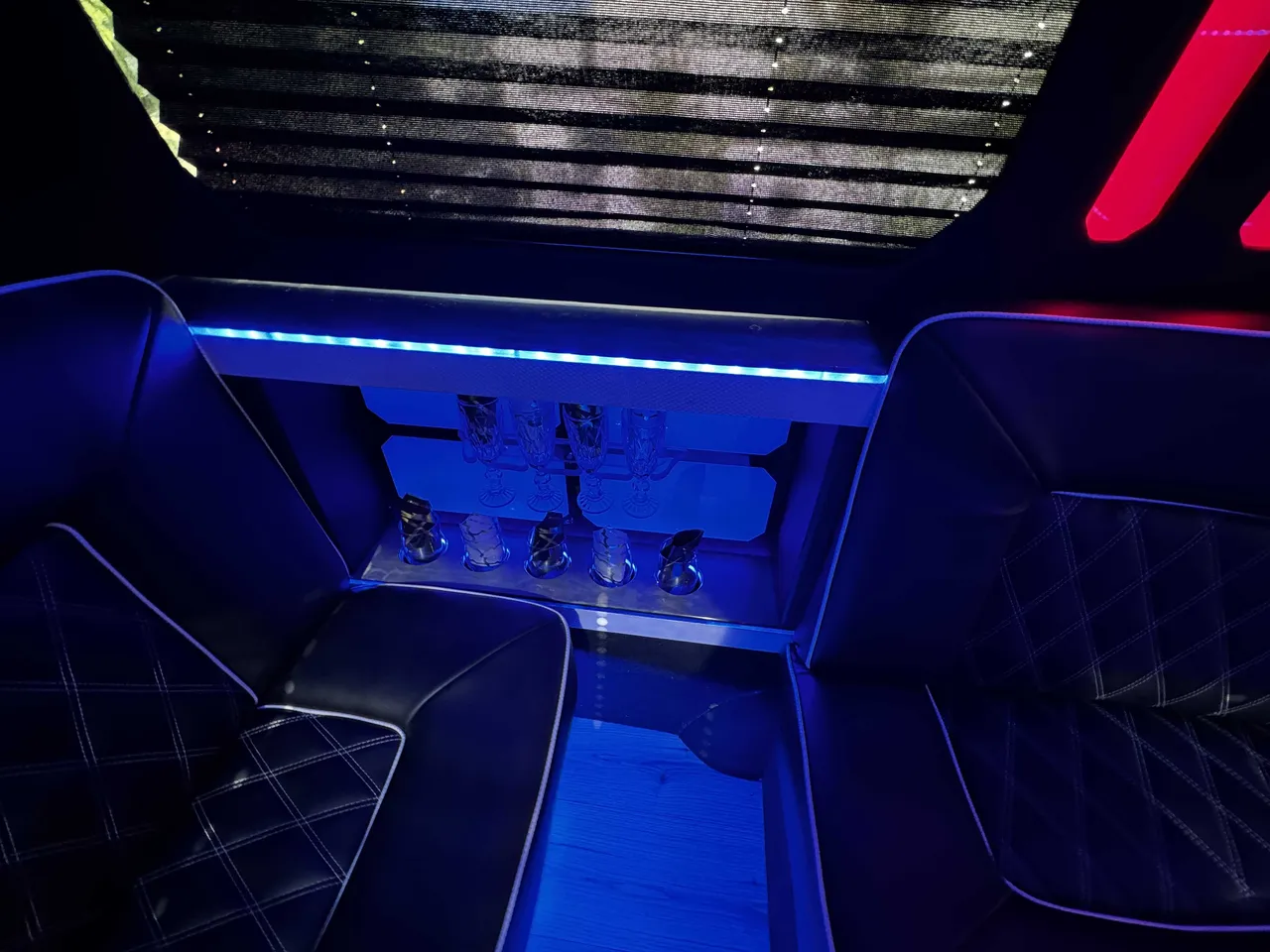 Silver Mercedes-Benz Sprinter Party Limousine Bus, photo 4 for party bus rental
