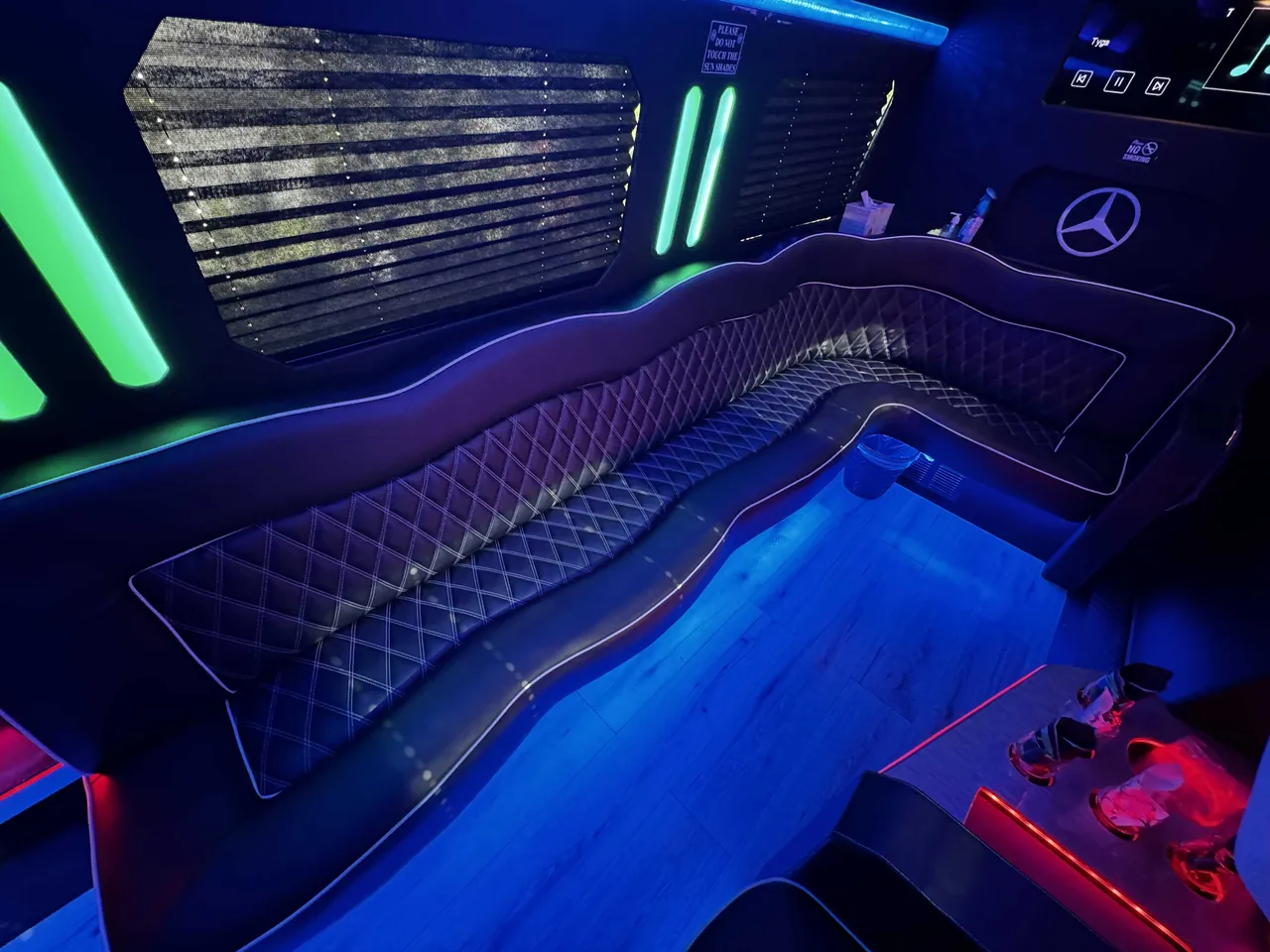 Silver Mercedes-Benz Sprinter Party Limousine Bus, photo 9 for party bus rental