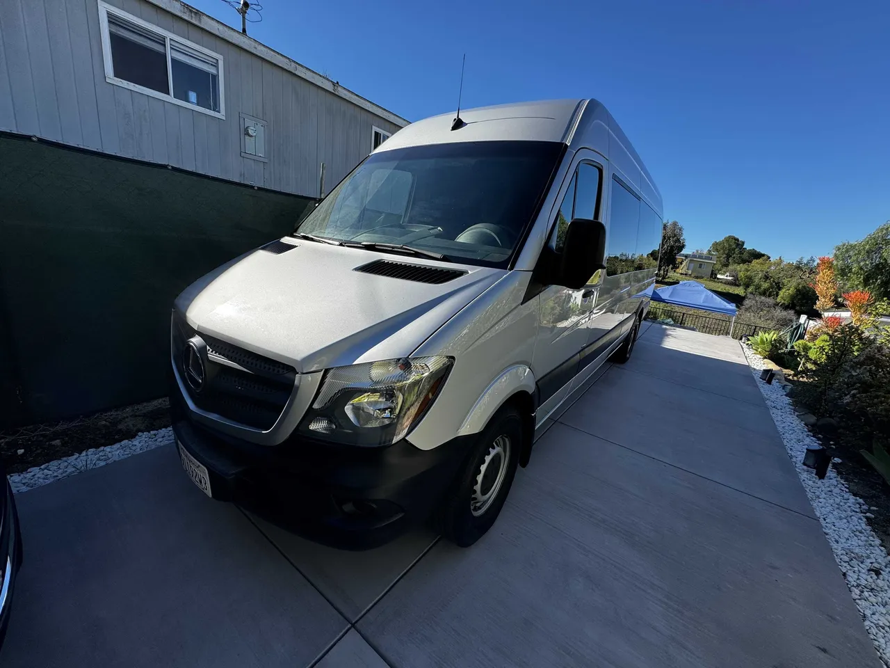 Silver Mercedes-Benz Sprinter Party Limousine Bus in Newbury Park, CA Silver Mercedes-Benz Sprinter Party Limousine Bus for party bus rental