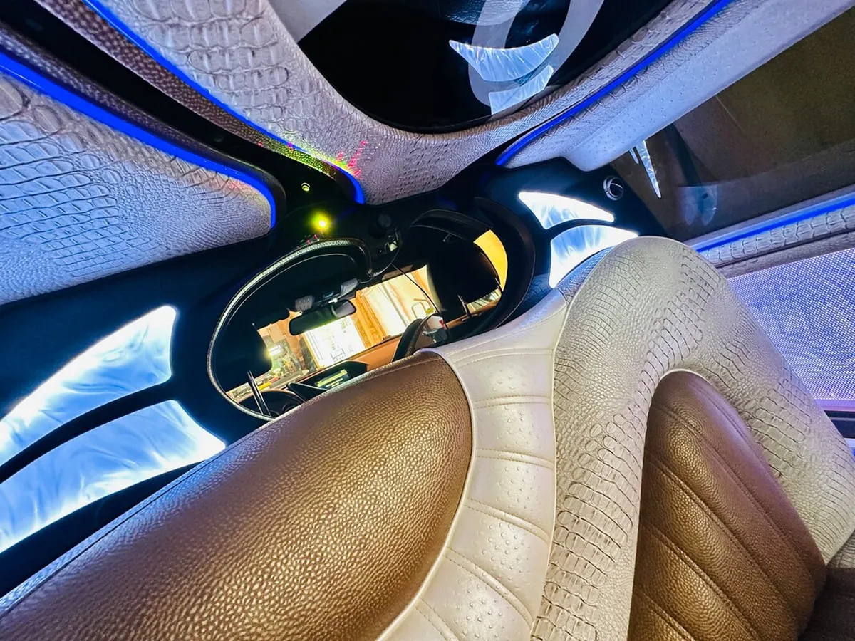 Mercedes-Benz Jet Doors Limousine interior with LED accent lighting, photo 10 for limo rental