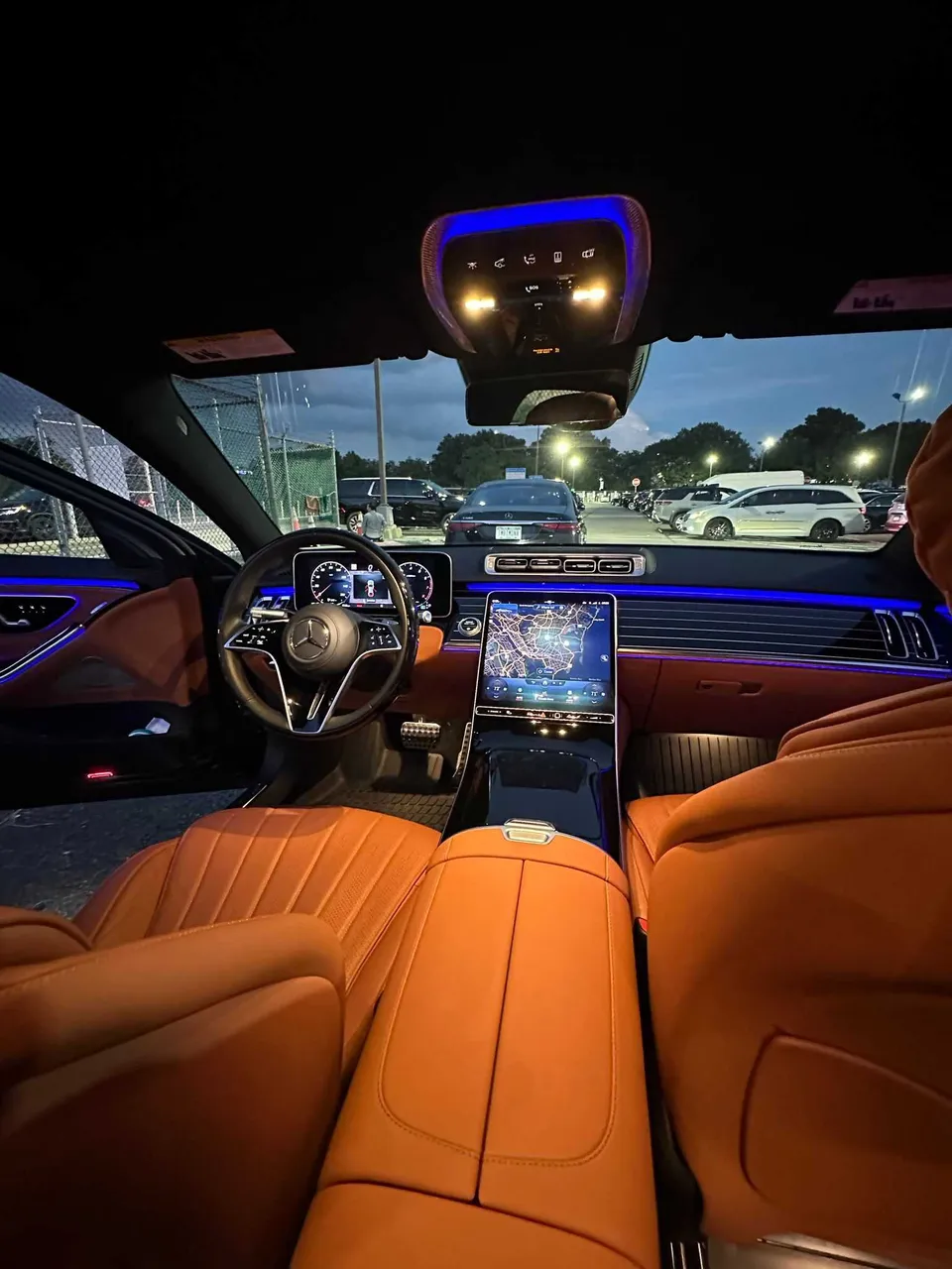Mercedes S Class interior with LED accent lighting, photo 3 for wedding car rental