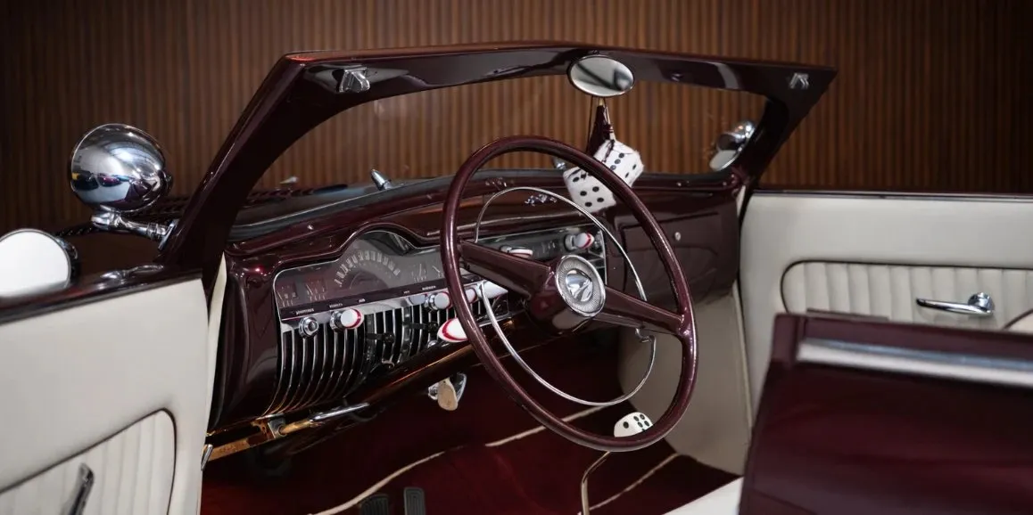 Mercury Lead Sled 1951 Vintage interior with convertible roof for wedding car rental