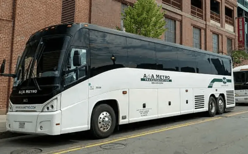 55 Passenger Motor Coach White 55 Passenger Motor Coach for charter bus rental